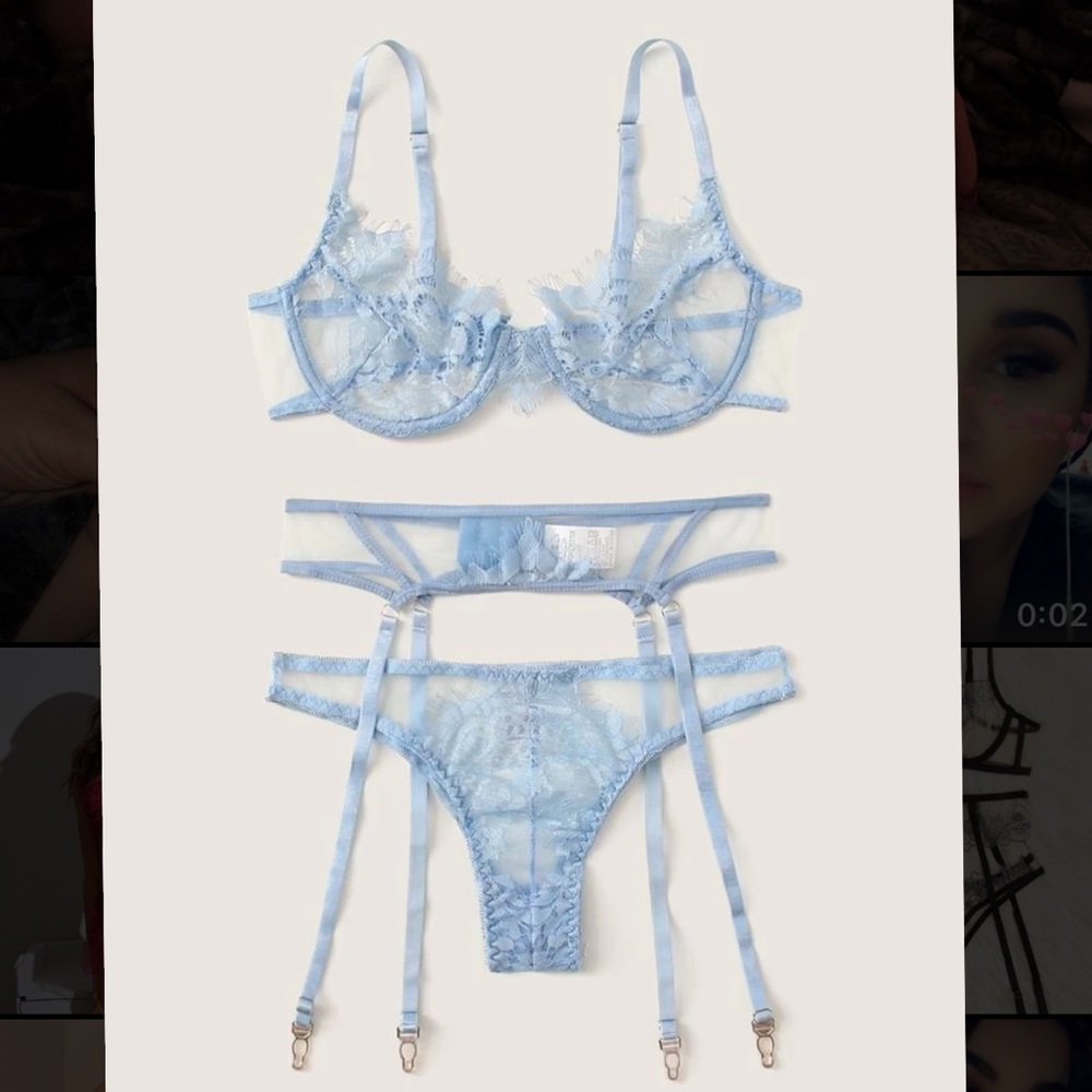 NWT BABY BLUE LACE LINGERIE SET 💙